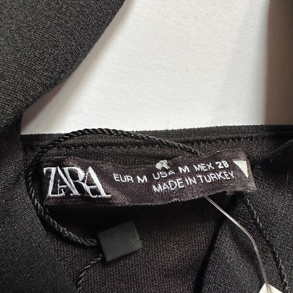 Zara Cutout Dress | Black Strapless | Sz Medium | Midi - Picture 2 of 8